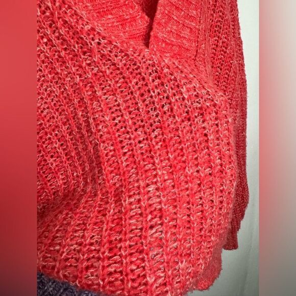 Anthropologie Womens Honore Wool Blend Ribbed V-Neck Sweater Size S red pink - Picture 10 of 16